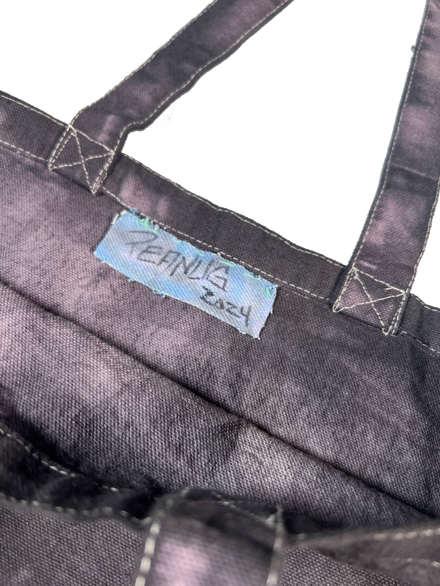 Denim Patched Tote (blue)